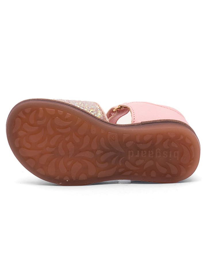 bisgaard Leder-Sandalen in Rosa/ Gold günstig kaufen