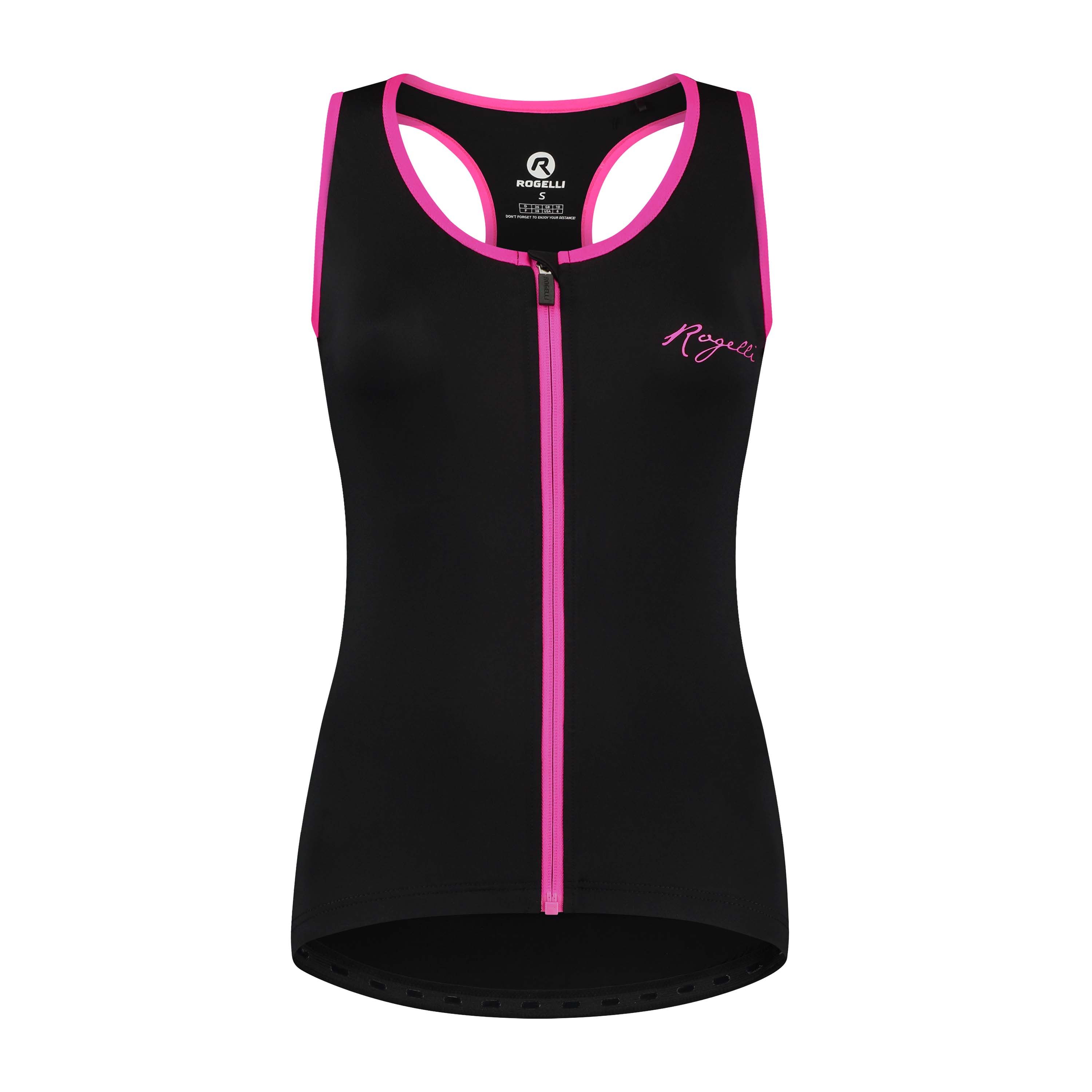 Rogelli Abbey Schwarz/Rosa Damen Radtrikot Ärmellos