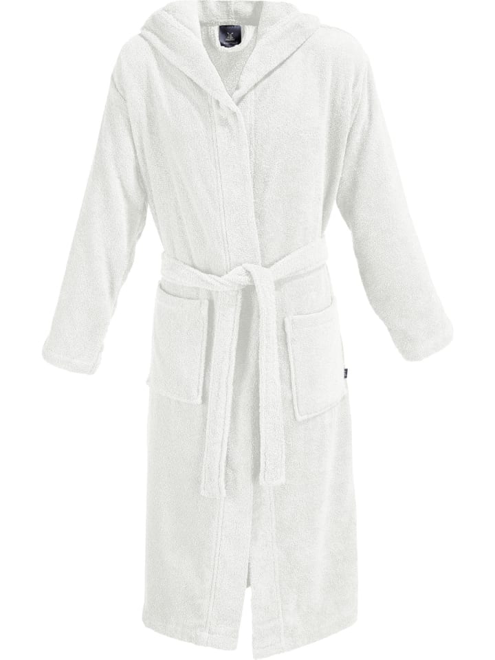 Erwin Müller Frottier Unisex-Bademantel mit Kapuze Heidelberg in weiß günstig kaufen