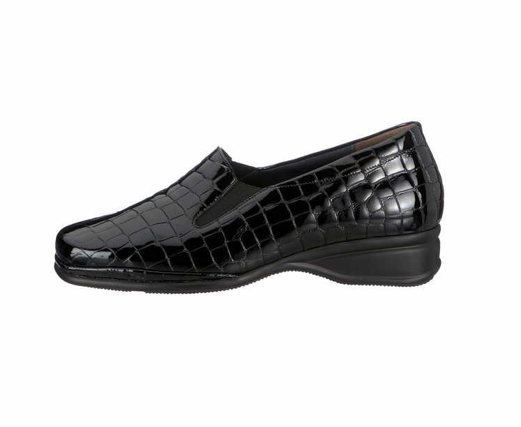 SEMLER Komfort Slipper schwarz Ria kroko