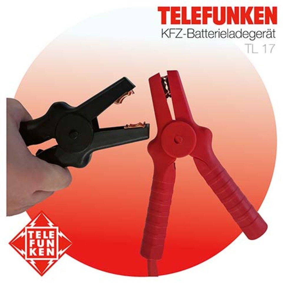 Telefunken Telefunken KFZ-Batterieladegerät TL 17 Autobatterie-Ladegerät (2,61 mA, Schutz gegen Kurzschluss Überlastung, autom. Batterietyperkennung)
