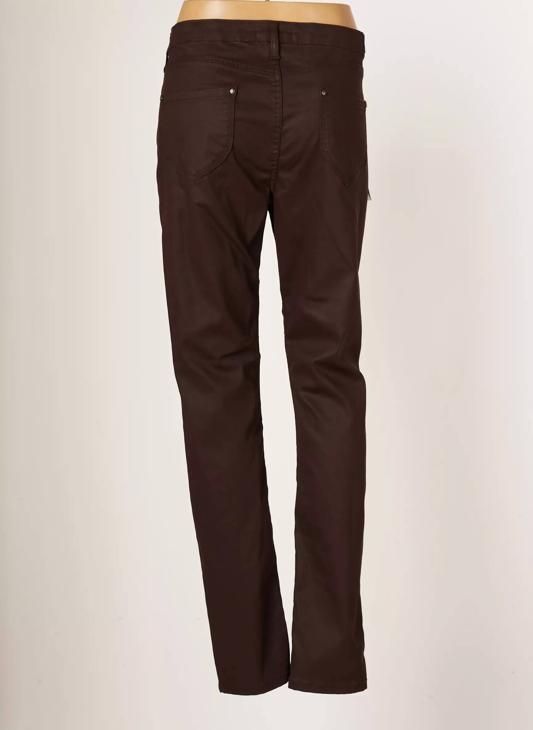 Carla Kops Pantalons Slim Femme couleur marron