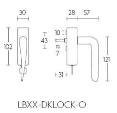 Formani 1503D123IMXX1 BASICS LB20-DKLOCK-O plné otevíravě-sklopné kování uzamykatelné pravé PVD matně zlaté