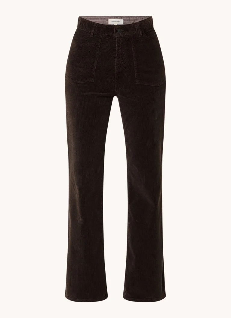 Calças de cintura alta e corte folgado em veludo cotelê, modelo Nazia, da Gerard Darel.
