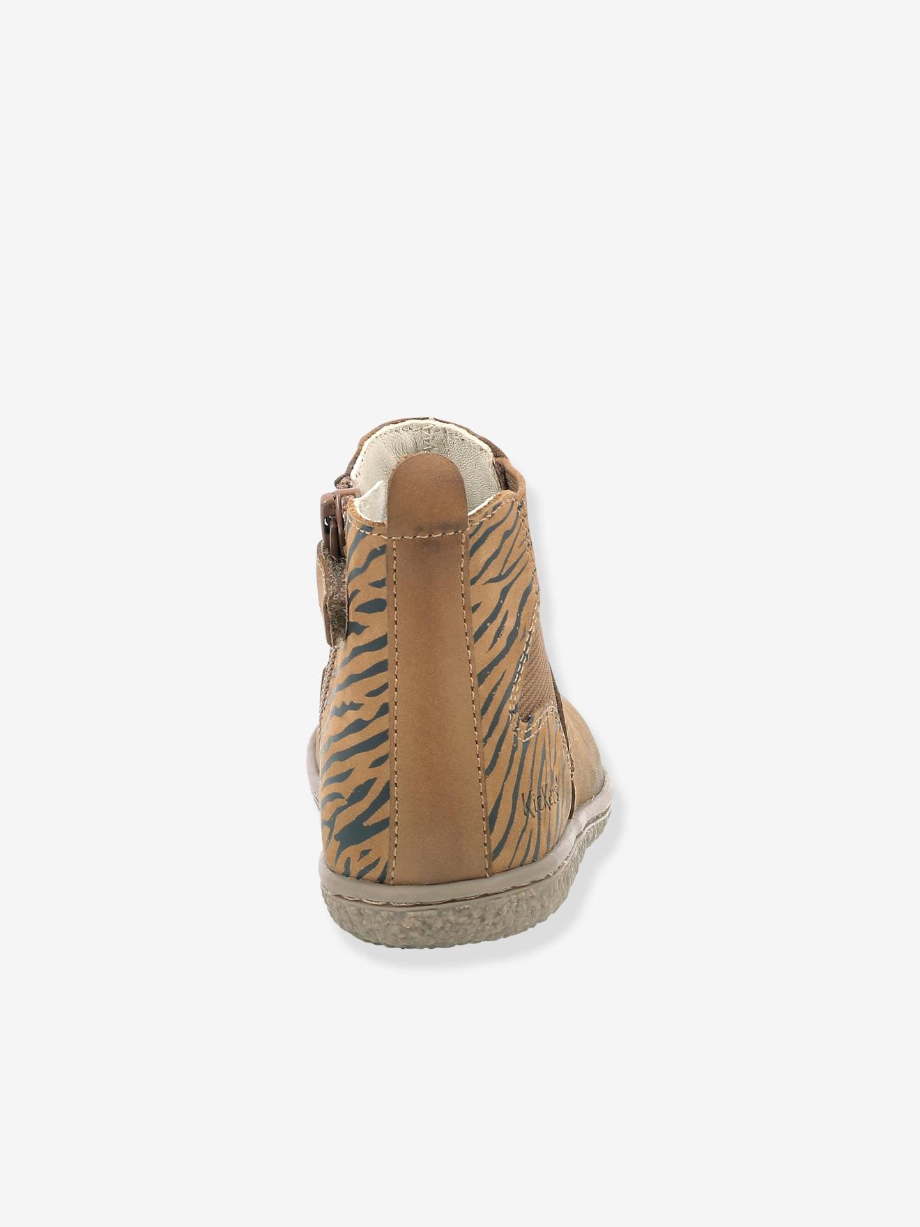 Boots fille Vermillon KICKERS® camel zèbre