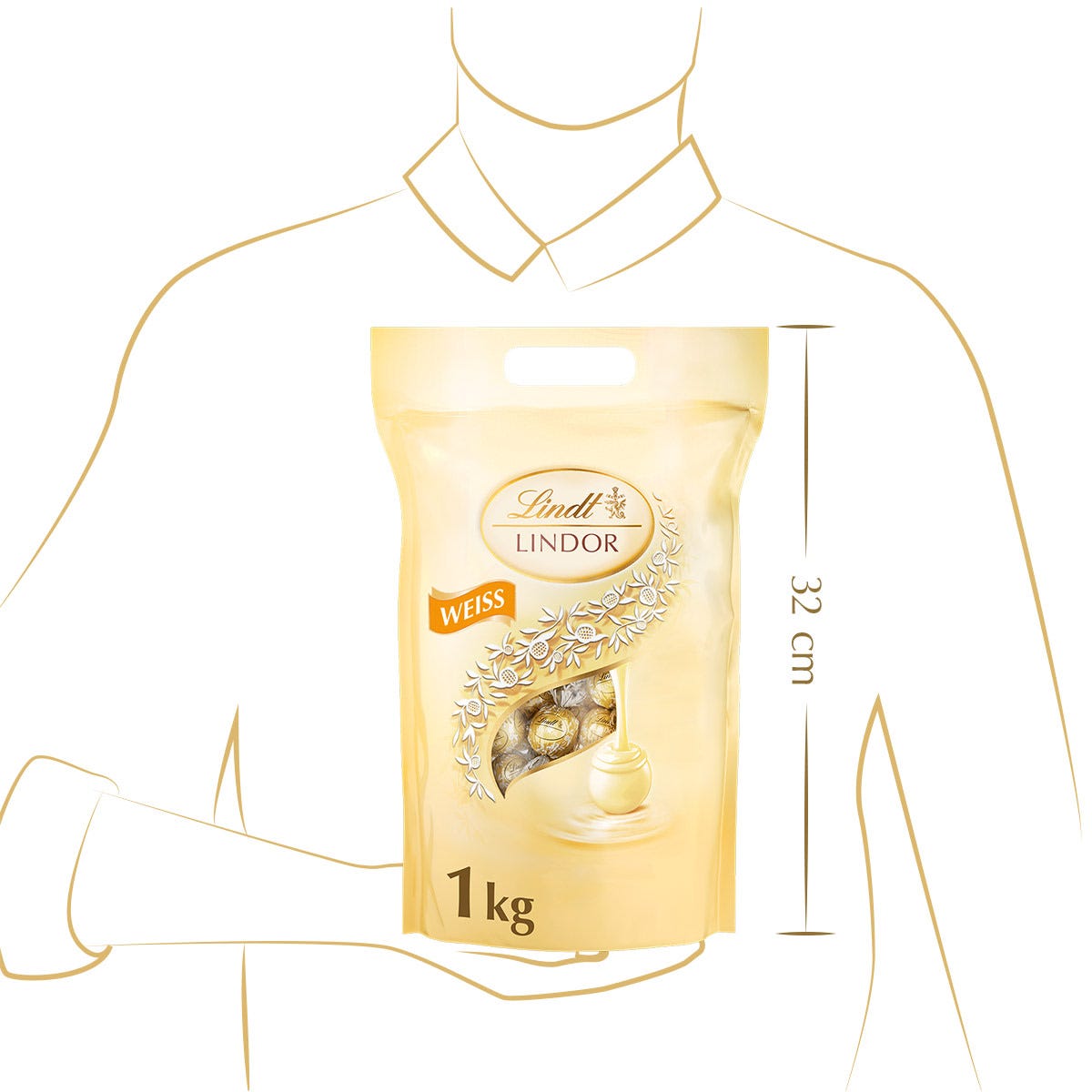 LINDOR Kugel Beutel Weiß, 1000g