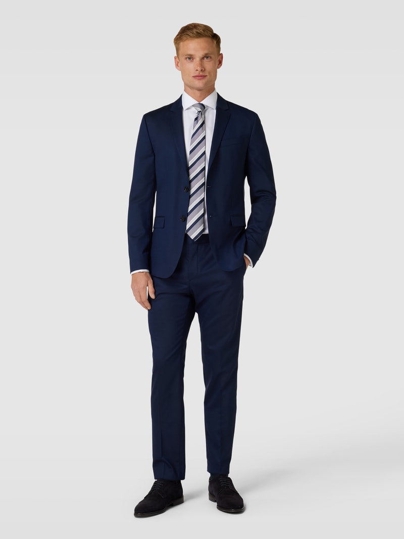 Slim Fit 2-Knopf-Sakko mit Reverskragen in blau