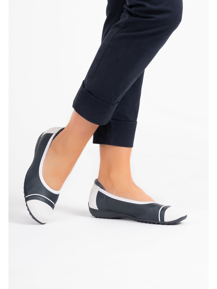 VITAFORM Hirschleder Ballerinas in marine/weiß günstig kaufen 38