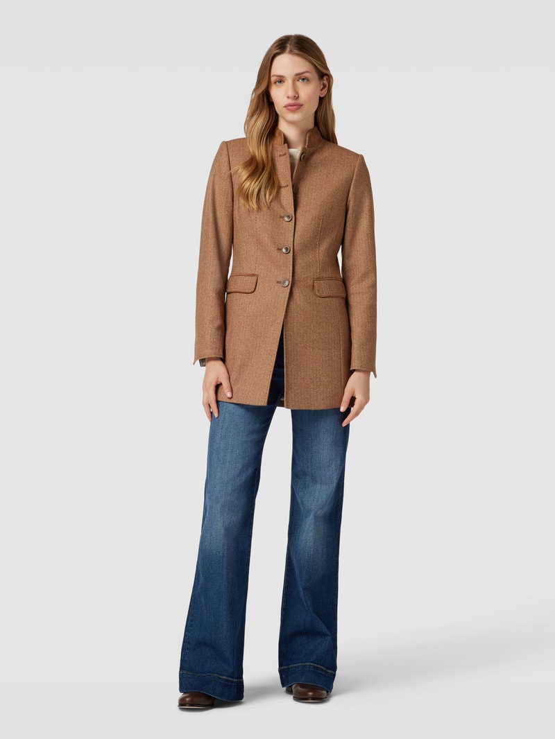 Longblazer mit Stehkragen in camel