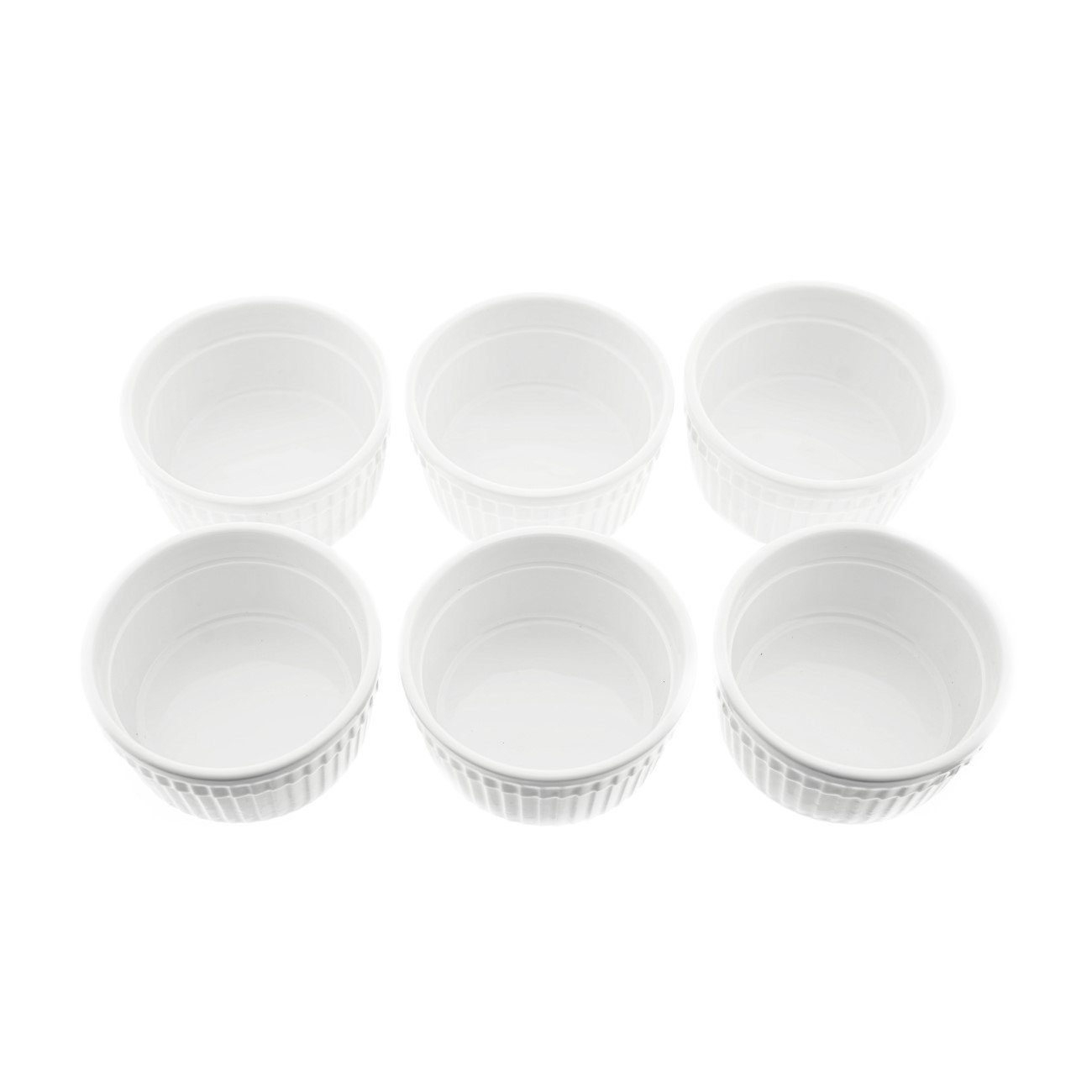 Almina Muffinform 6er Muffinform Souffleform Rund aus Porzellan in Weiß ca. 200 ml, (6-tlg)