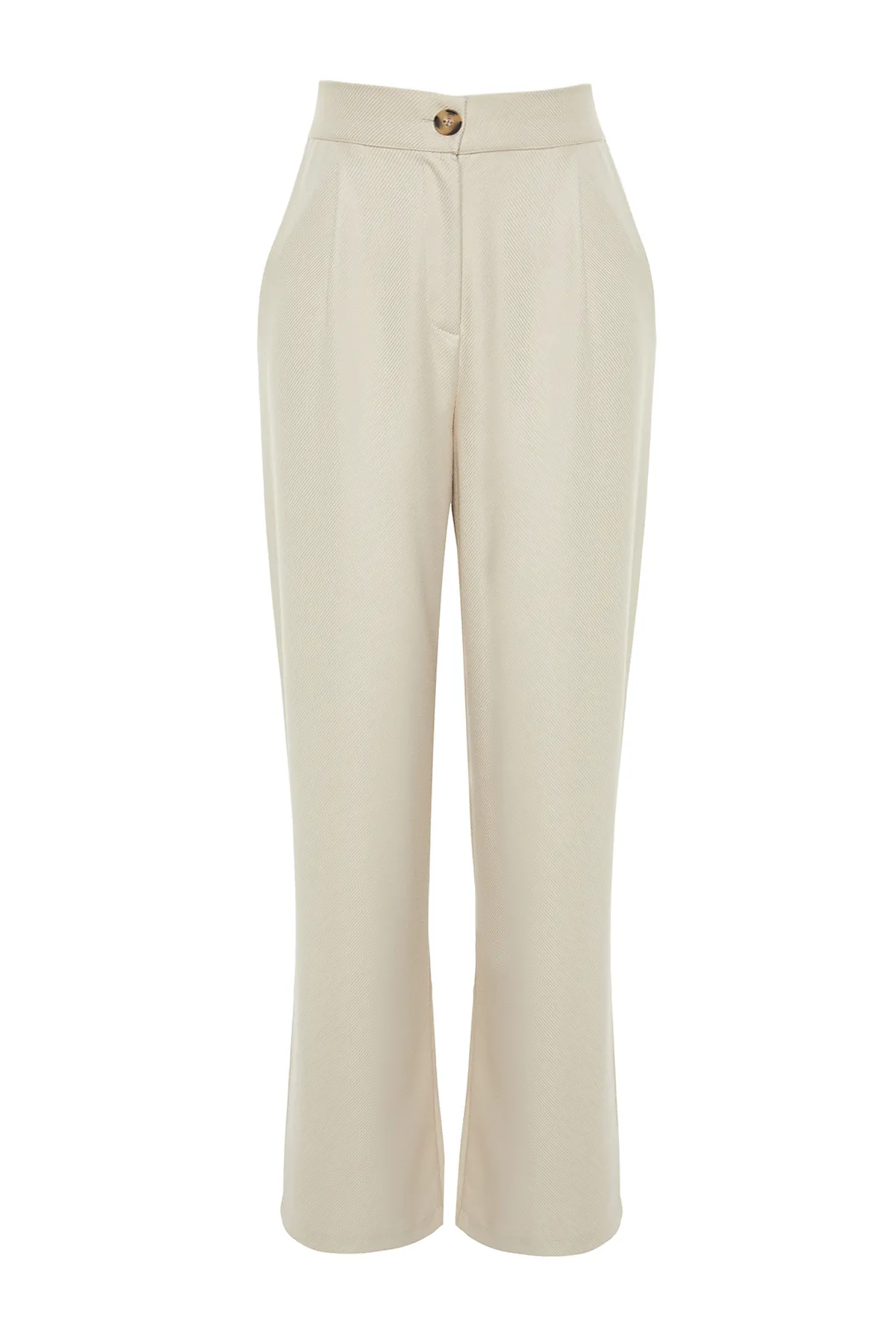 Trendyol Collection  Nerzfarbene gerade/gerade geschnittene Webhose TWOAW22PL0321