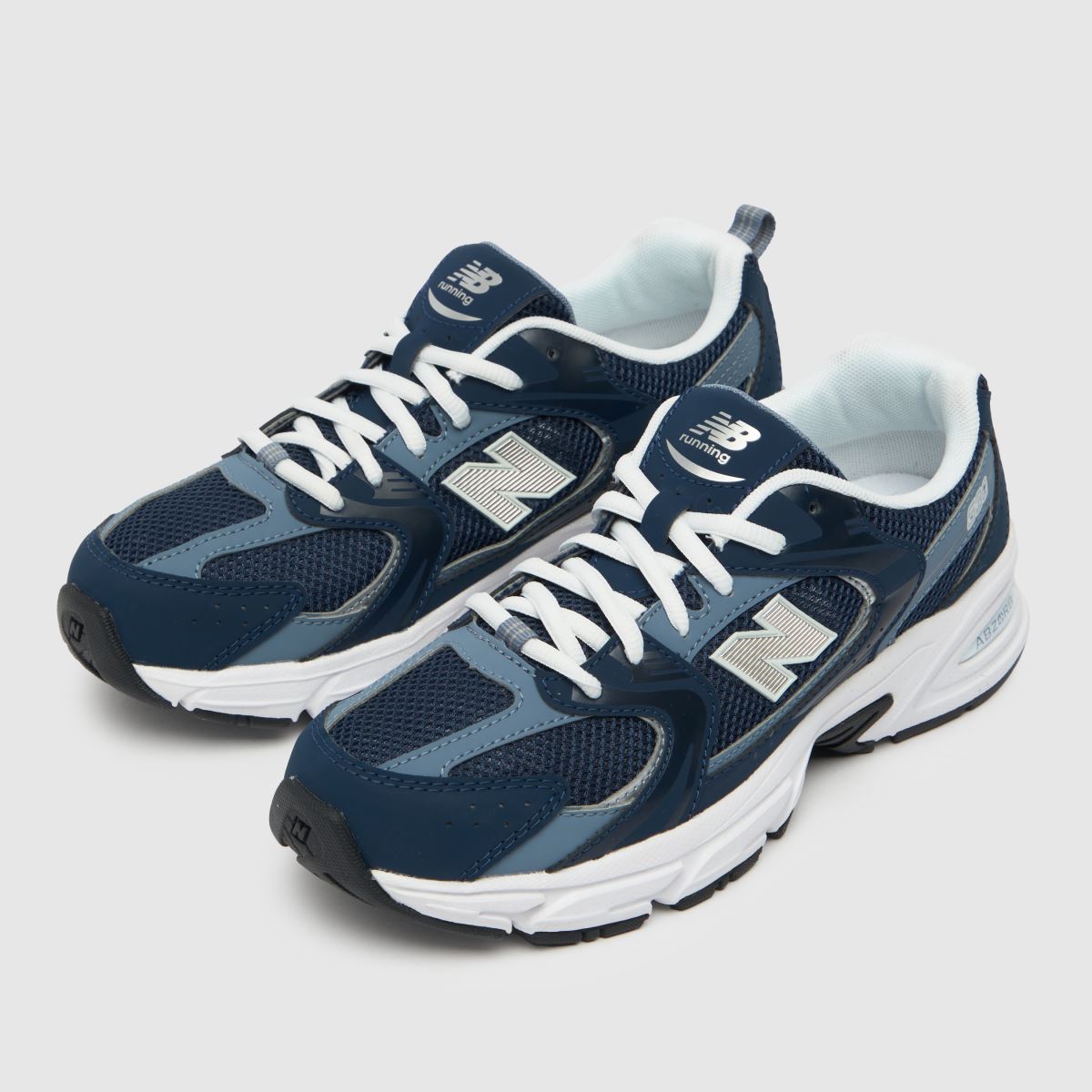 New Balance marinblå och vita 530 pojkar/ungdomsskor