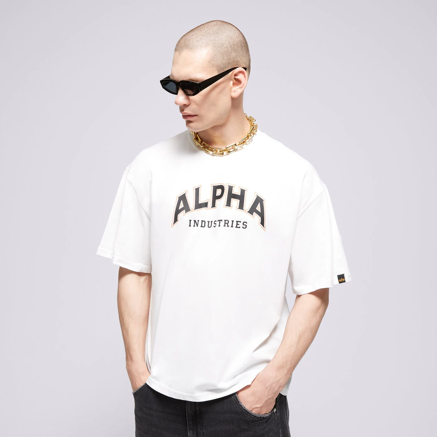 ALPHA INDUSTRIES T-SHIRT COLLEGE T Weiß