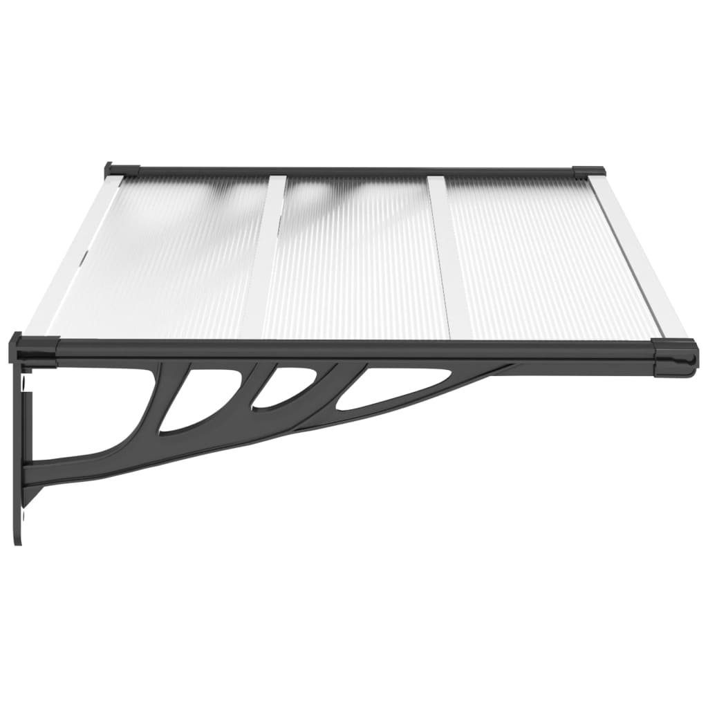 vidaXL Markise Türvordach Schwarz und Transparent 122x90 cm Polycarbonat