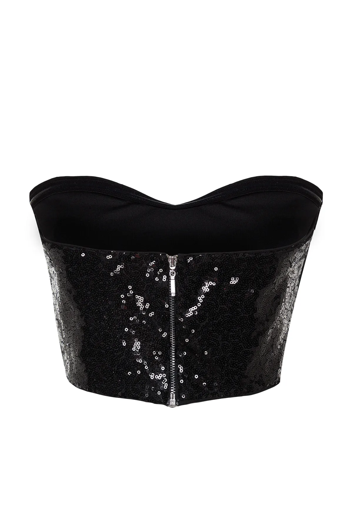 Trendyol Collection  Schwarzes Crop-Bustier mit Pailletten TPRAW24BS00030