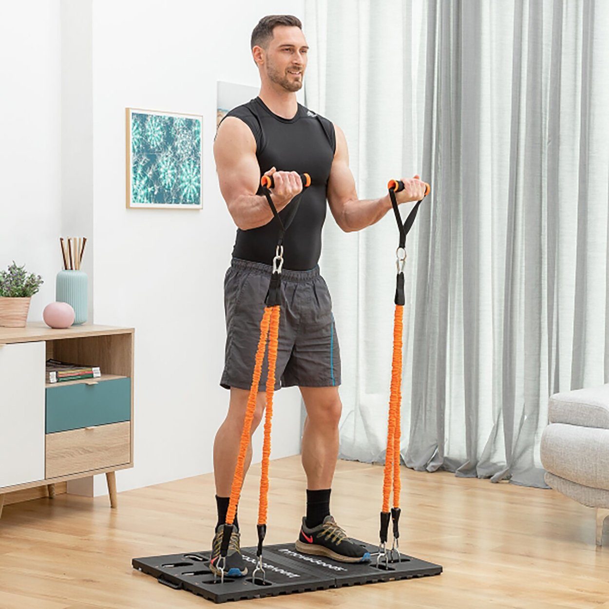 InnovaGoods Trainingsstation INTEGRIERTES TRAGBARES TRAININGSSYSTEM MIT ÜBUNGSANLEITUNG, (11-tlg)