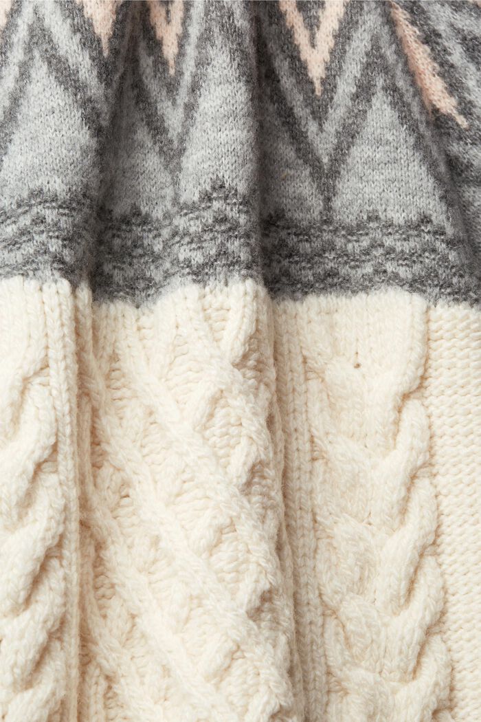 Rollkragenpullover aus Jacquard-Strick mit Wolle