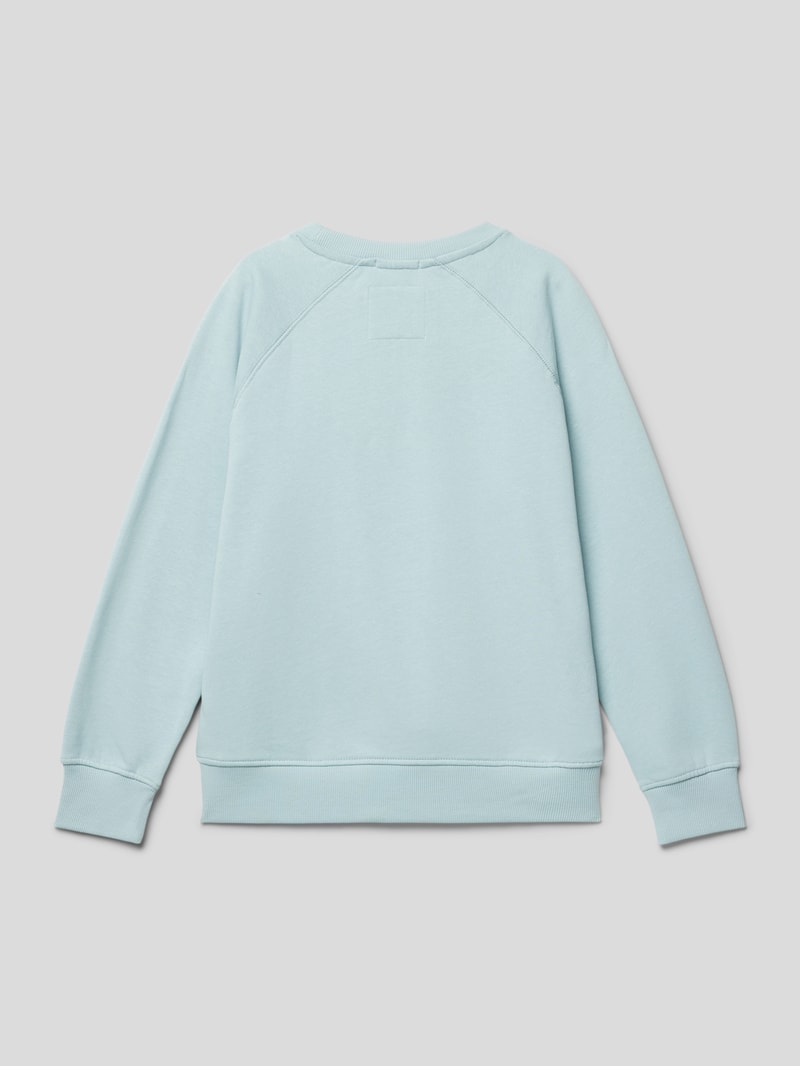 Sweatshirt mit geripptem Rundhalsausschnitt in bleu