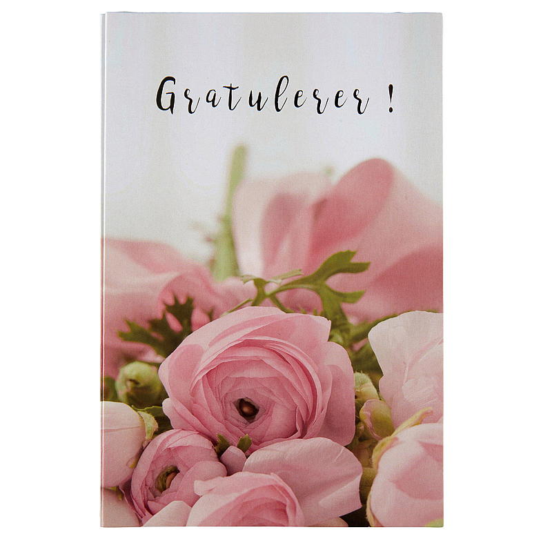 Kort gratulerer rosa pioner