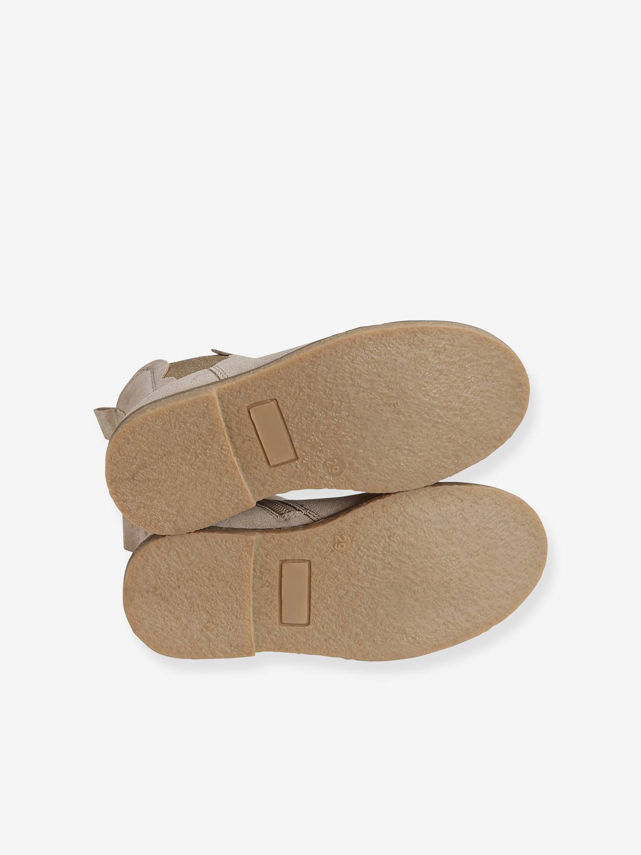 Vertbaudet Mädchen Boots mit Reißverschluss, Glanzeffekt - braun