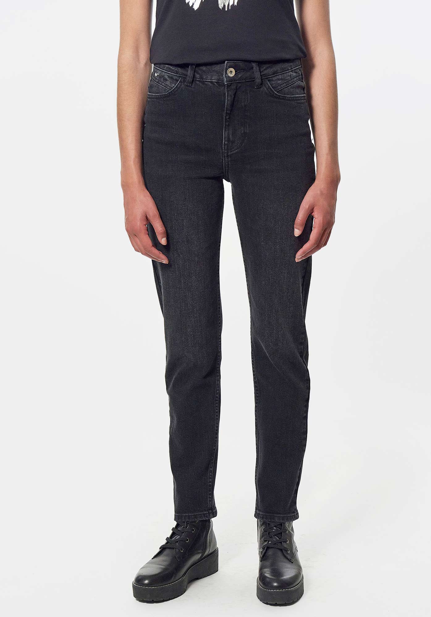 SLAN   Jean straight noir Femme