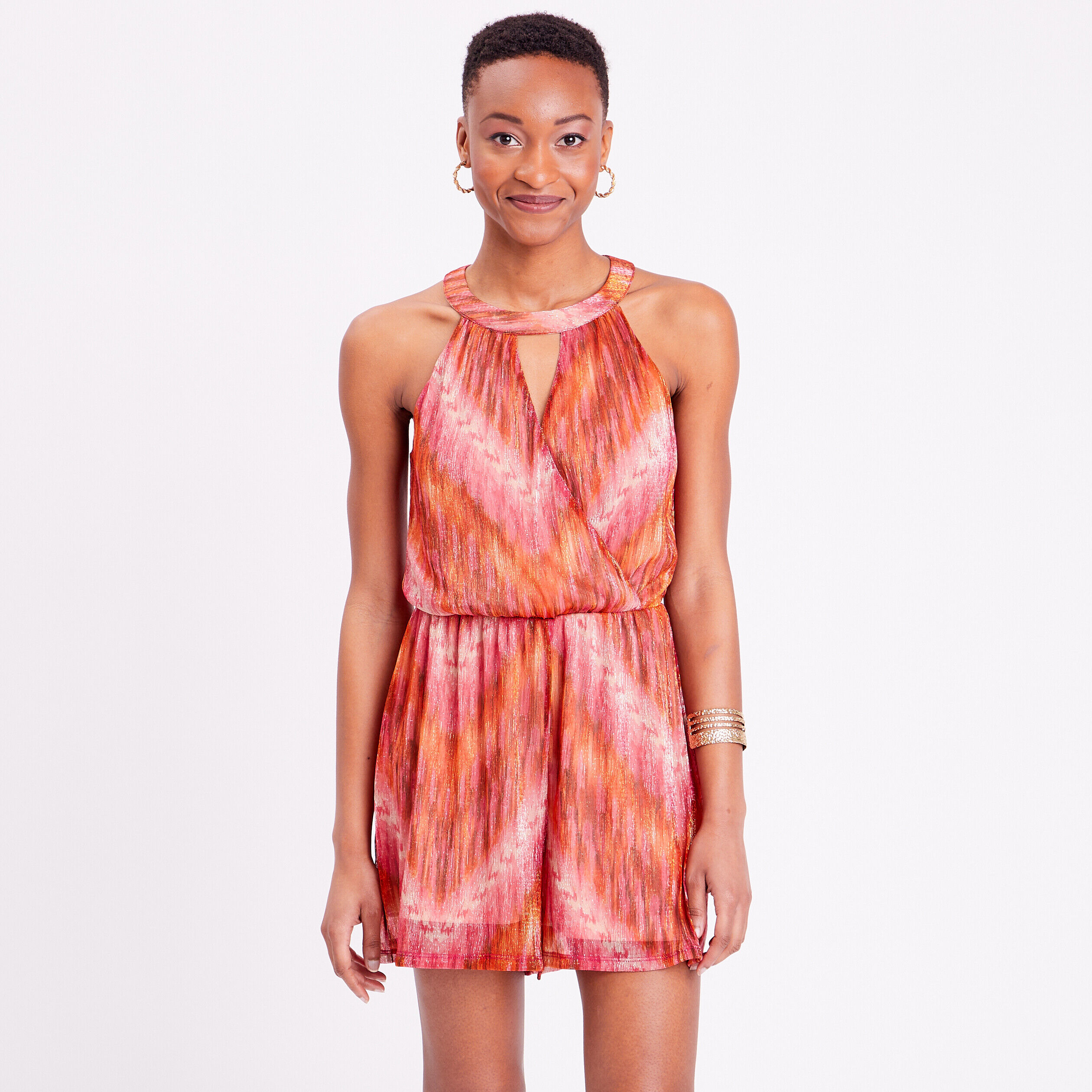 Combishort large effet croisé rose femme | Cache Cache