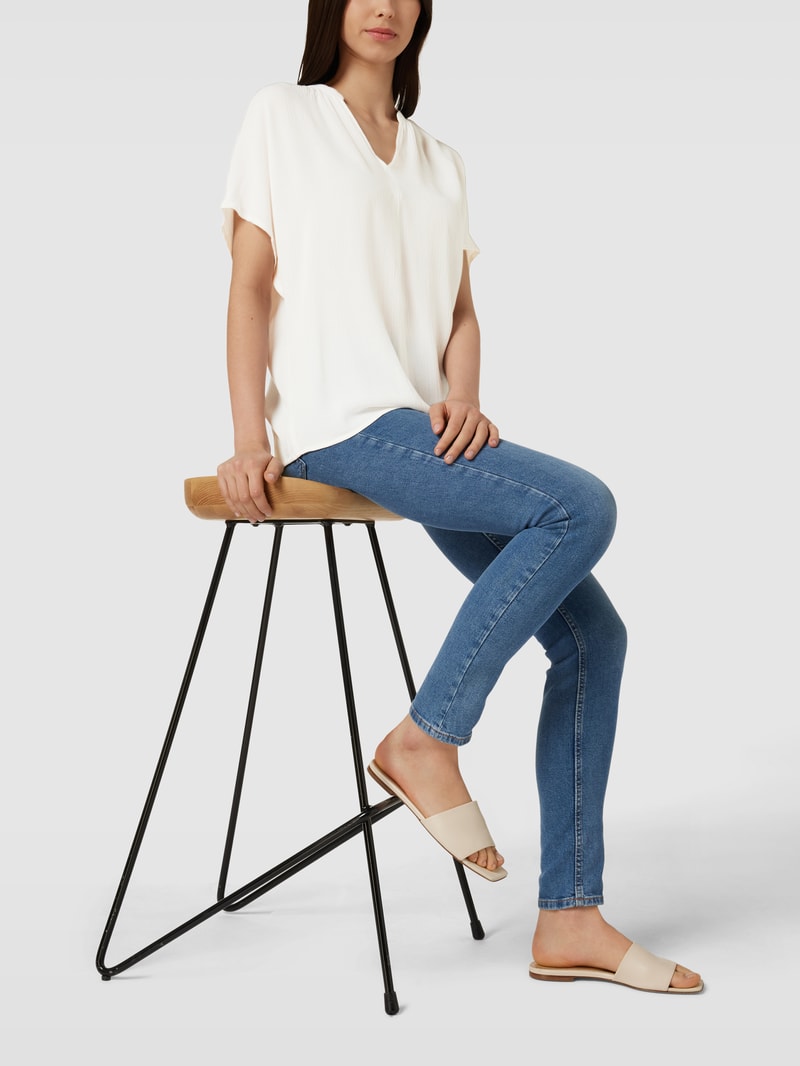 Bluse in semitransparenter Optik in offwhite