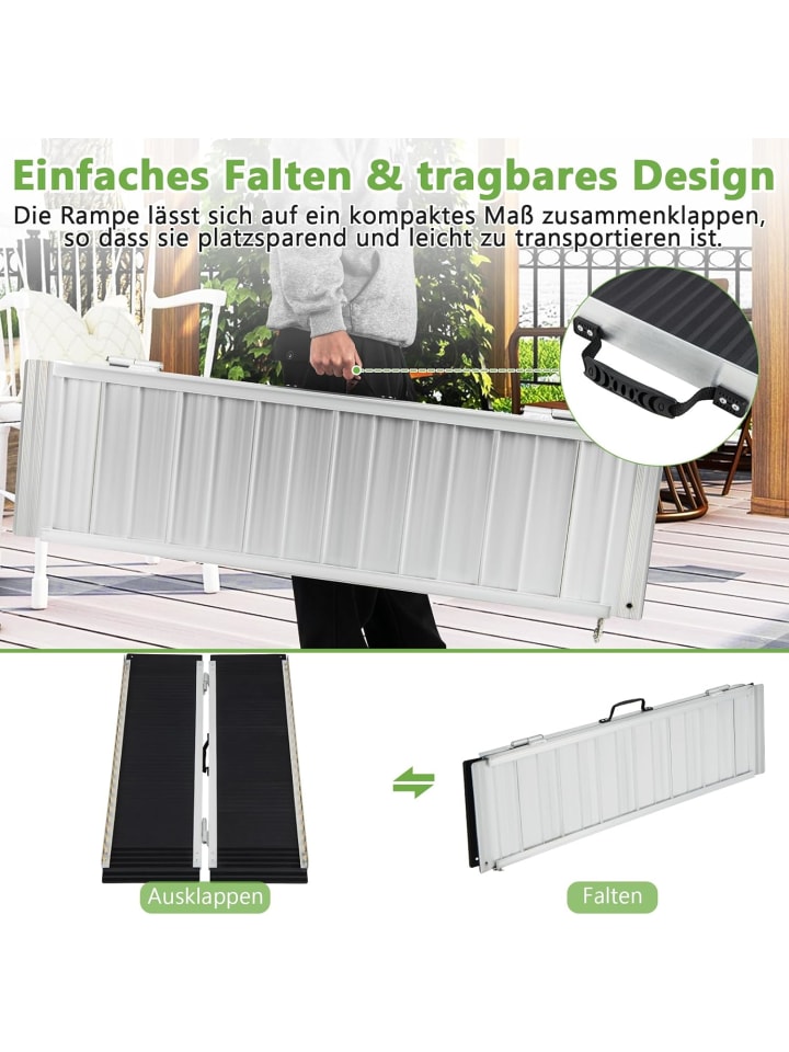 COSTWAY Rollstuhlrampe 122x74cm in Schwarz günstig kaufen onesize