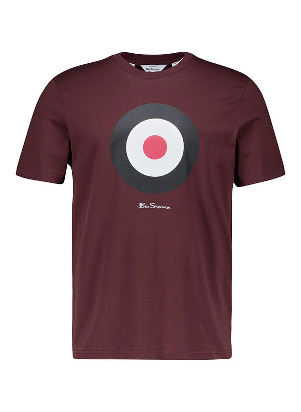 Ben Sherman, T-Shirt, Regular Fit, Bio Baumwolle, weinrot