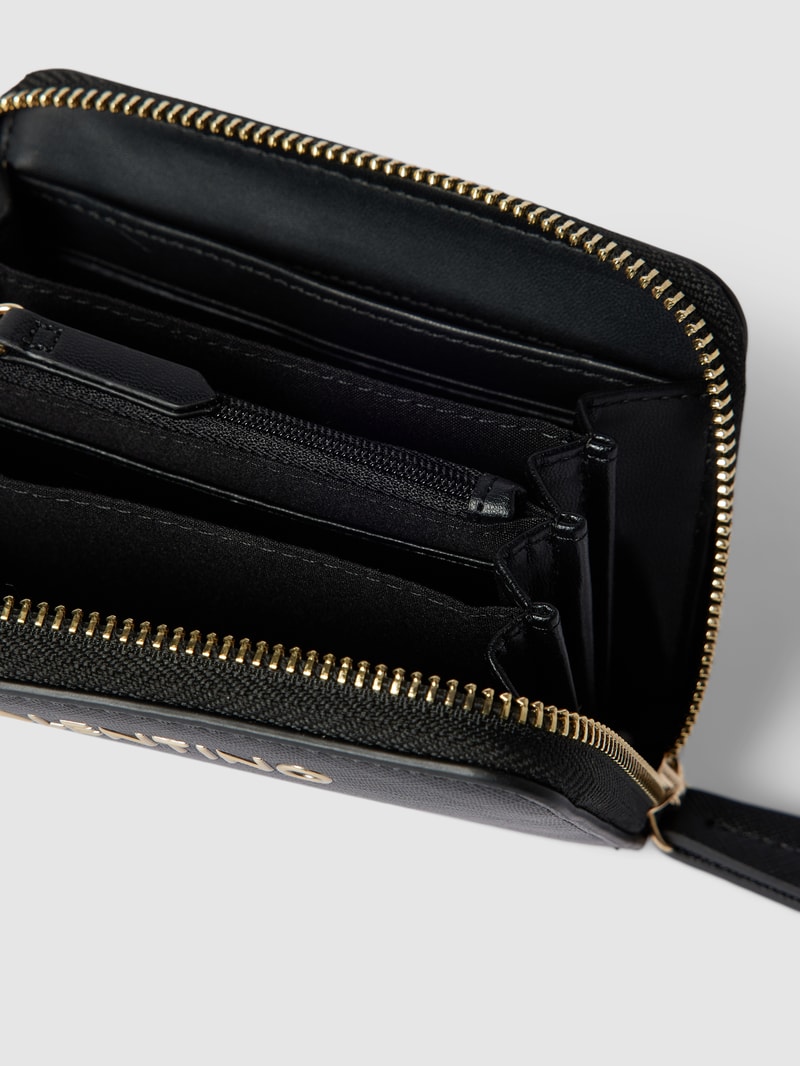 Portemonnaie mit Label-Detail Modell 'ZERO' in schwarz