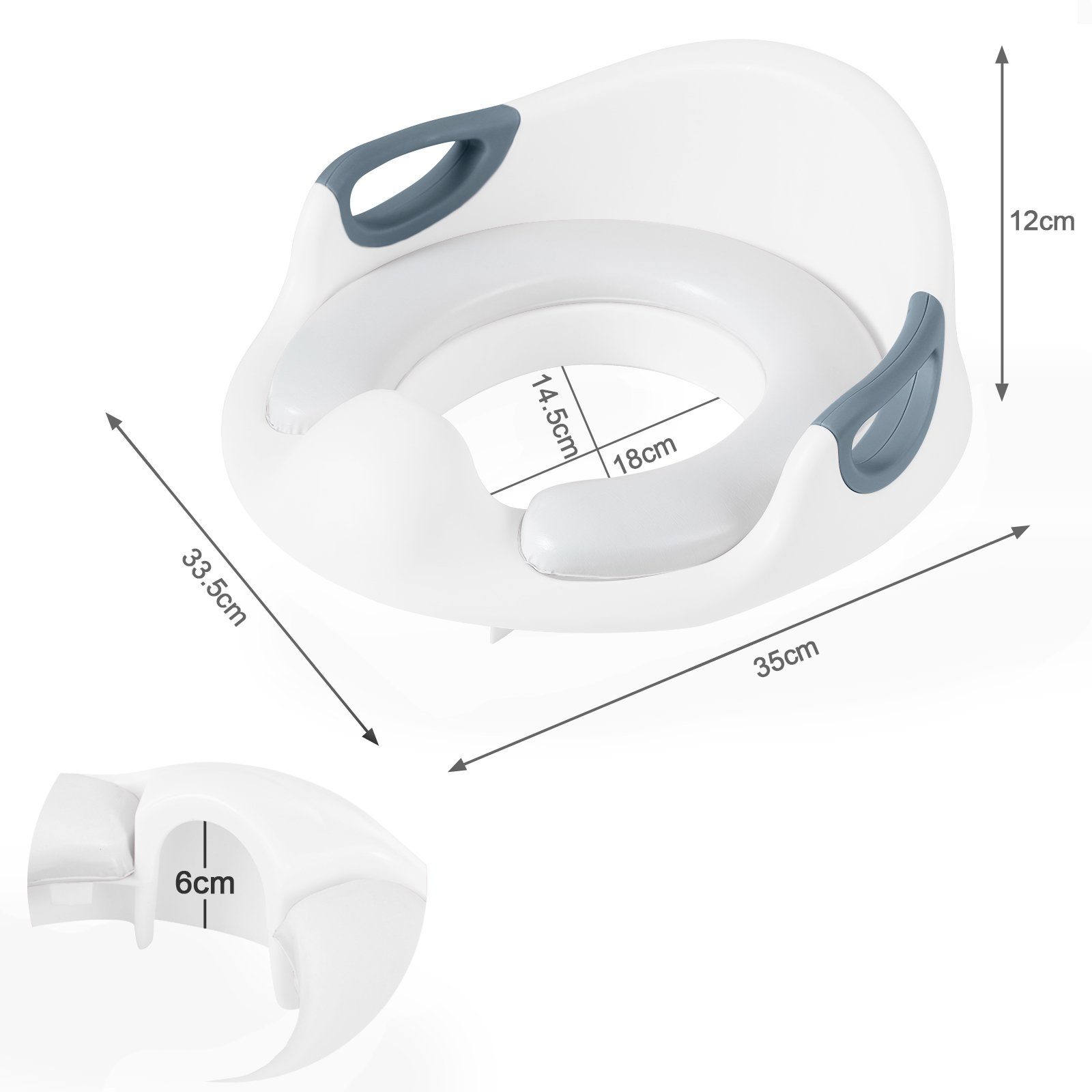 BeebeeRun Baby-Toilettensitz Kinder Toilettentrainer WC-Sitz, Kloaufsatz passt auf Runde und Ovale Toiletten
