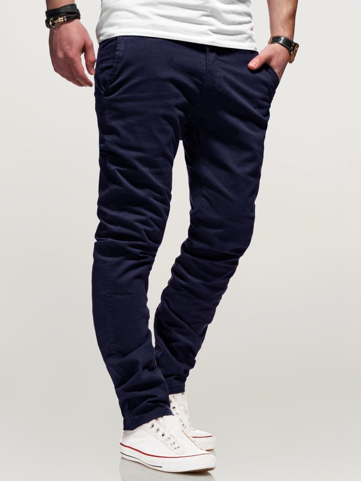 behype Chinohose Heritage in dunkelblau günstig kaufen