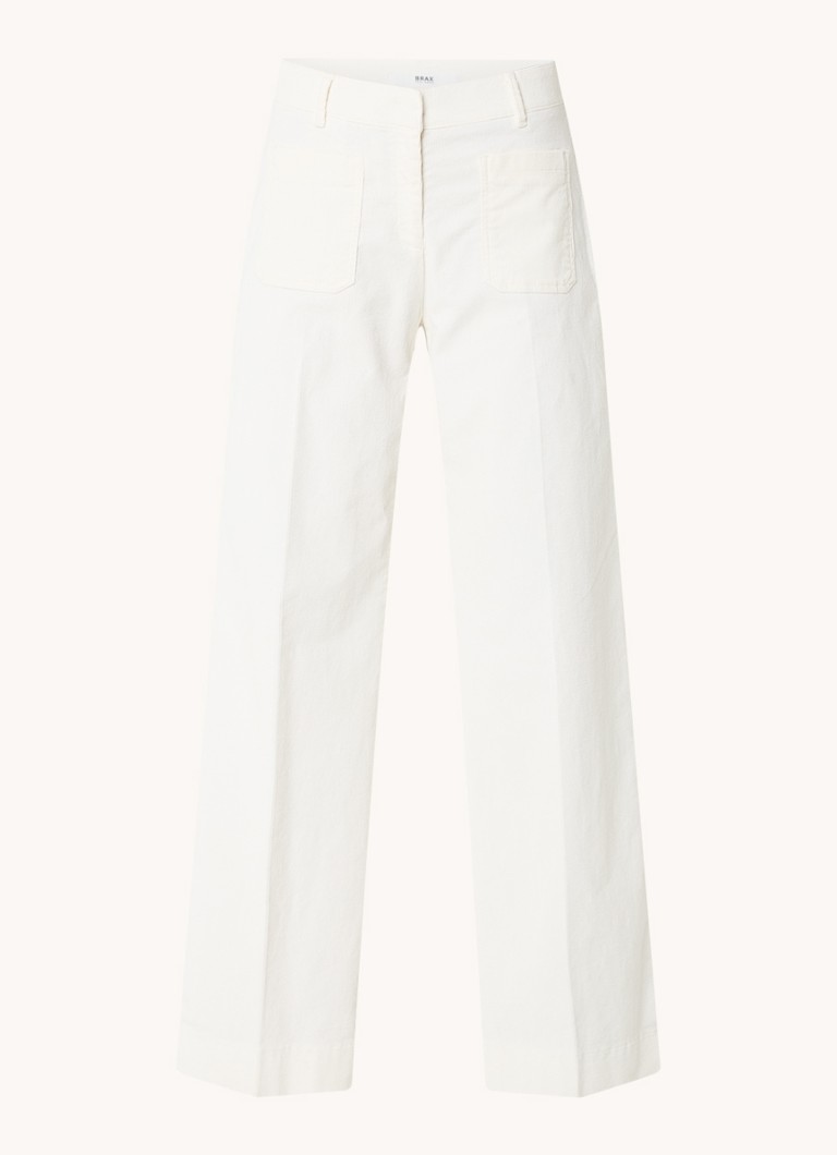 BRAX Maine high waist wide fit corduroy trousers with patch pockets