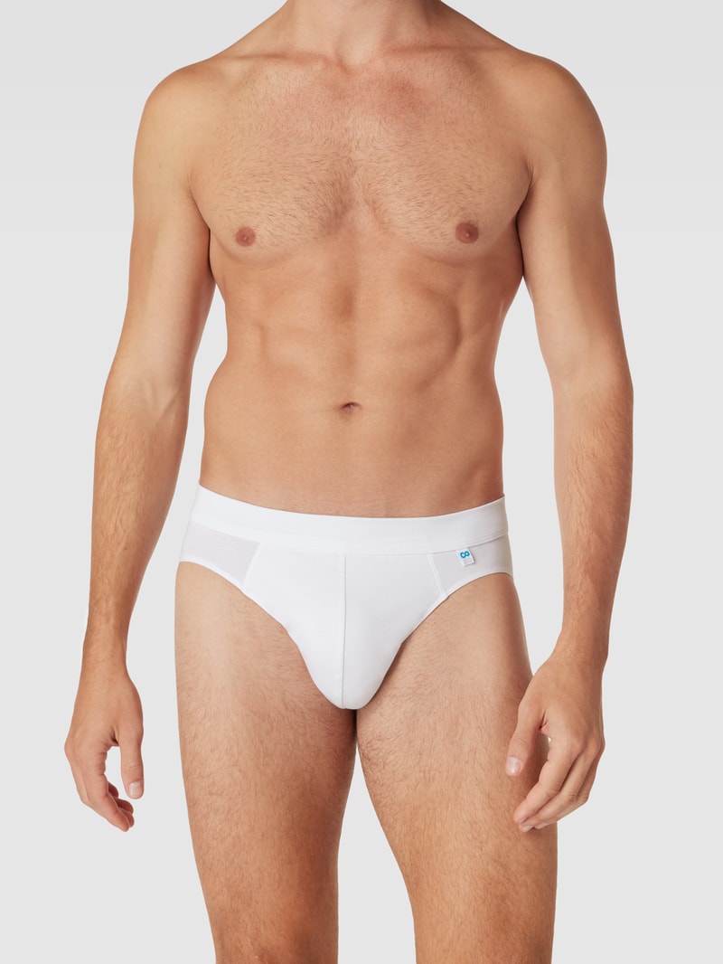 Slip mit Teilungsnähten Modell 'Long Life Cotton Export' in weiß