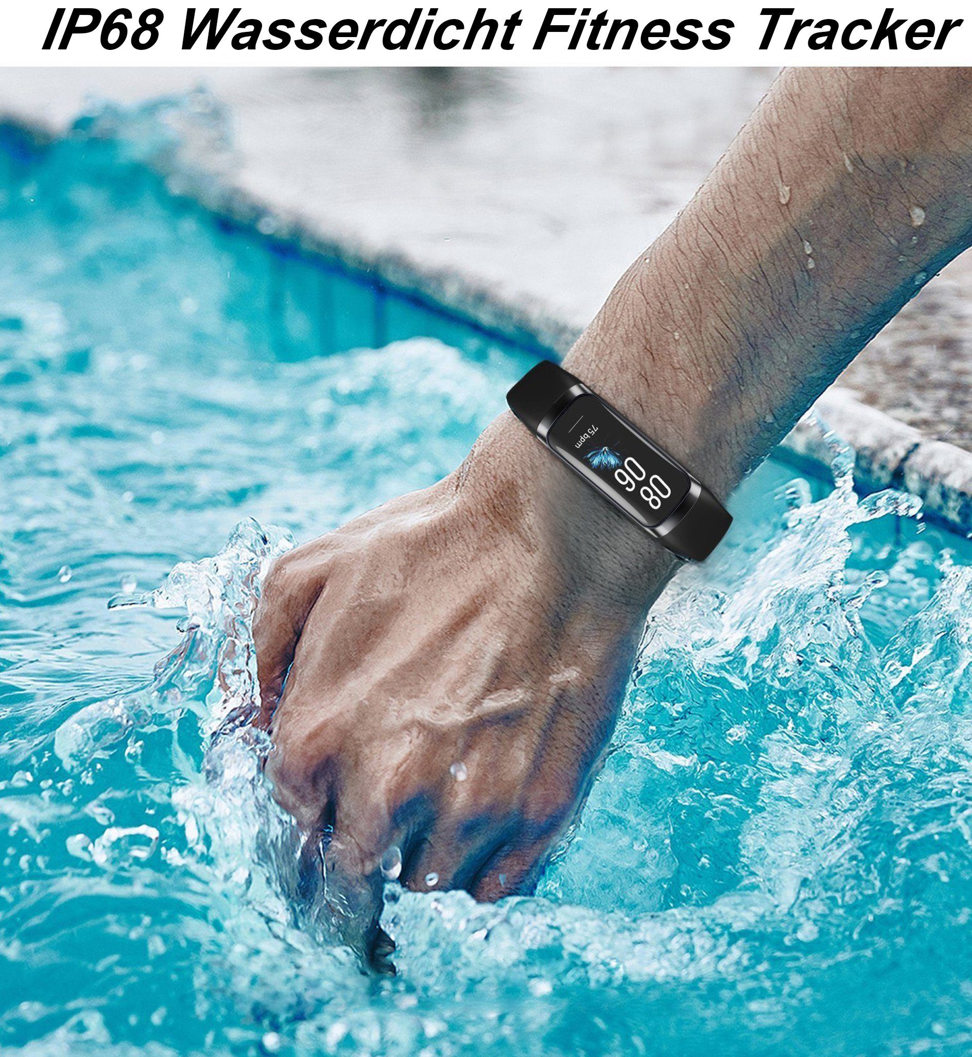Mutoy Smartwatch, Fitness Tracker Uhr mit Anruffunktion für Damen Herren Smartwatch 5 ATM IP68 Wasserdicht Fitness Tracker mit Schrittzähler Pulsuhr Blutdruck Messgerät für Android iOS, Schlaf-Monitor, Activity Tracker, SpO2, Kalorien-Tracker,Schritt