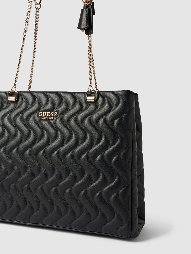 Tote Bag mit Steppnähten Modell 'ECO' in schwarz