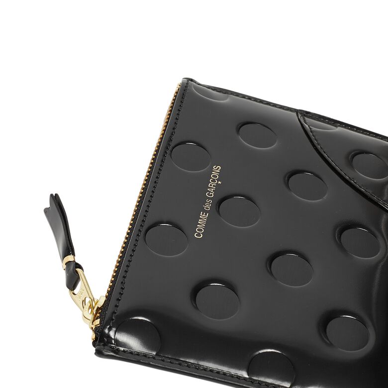 Comme des Garcons Wallet Dots Embossed Leather Line black
