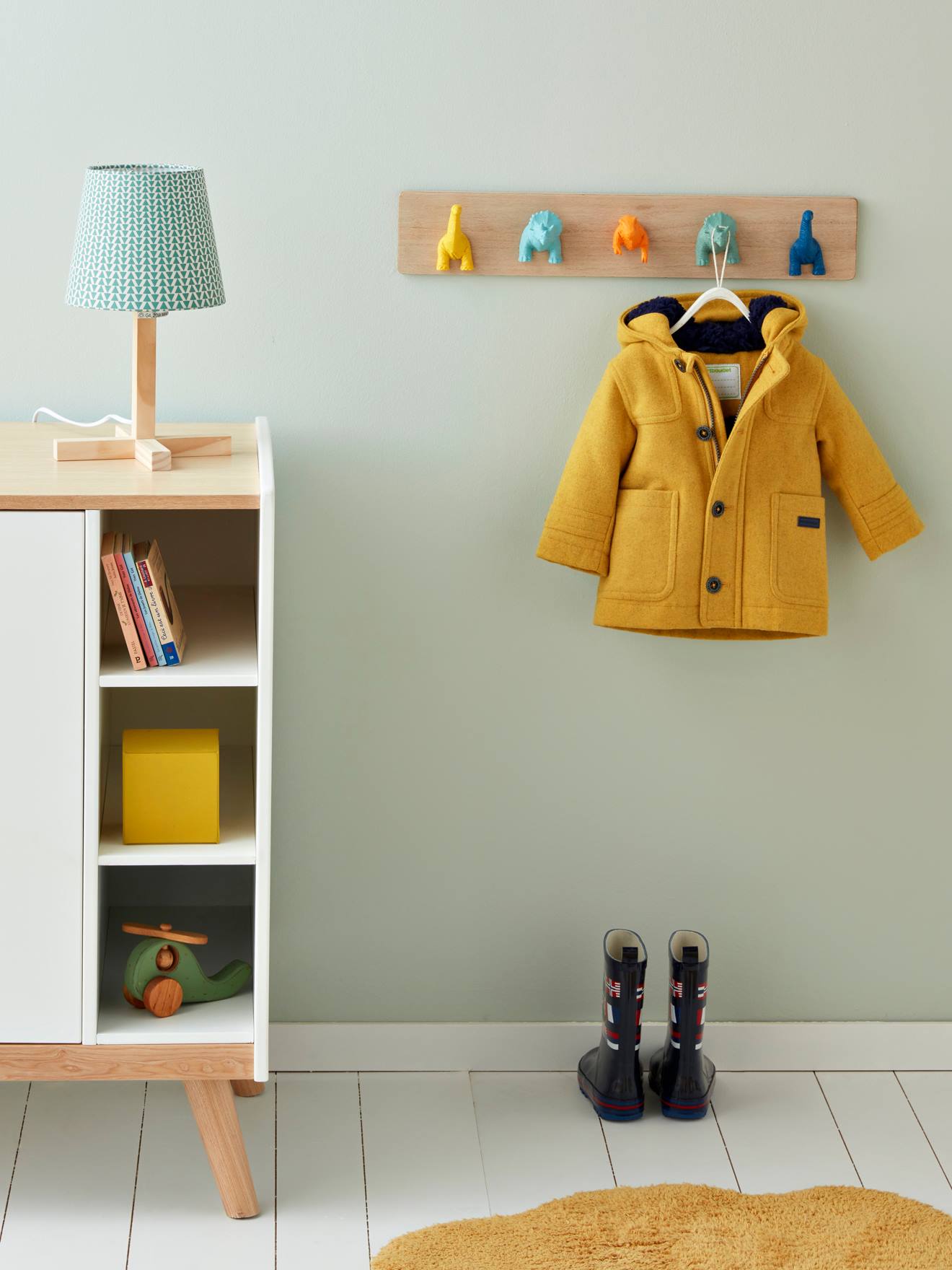 Vertbaudet Kinderzimmer Wandgarderobe, Dino - mehrfarbig