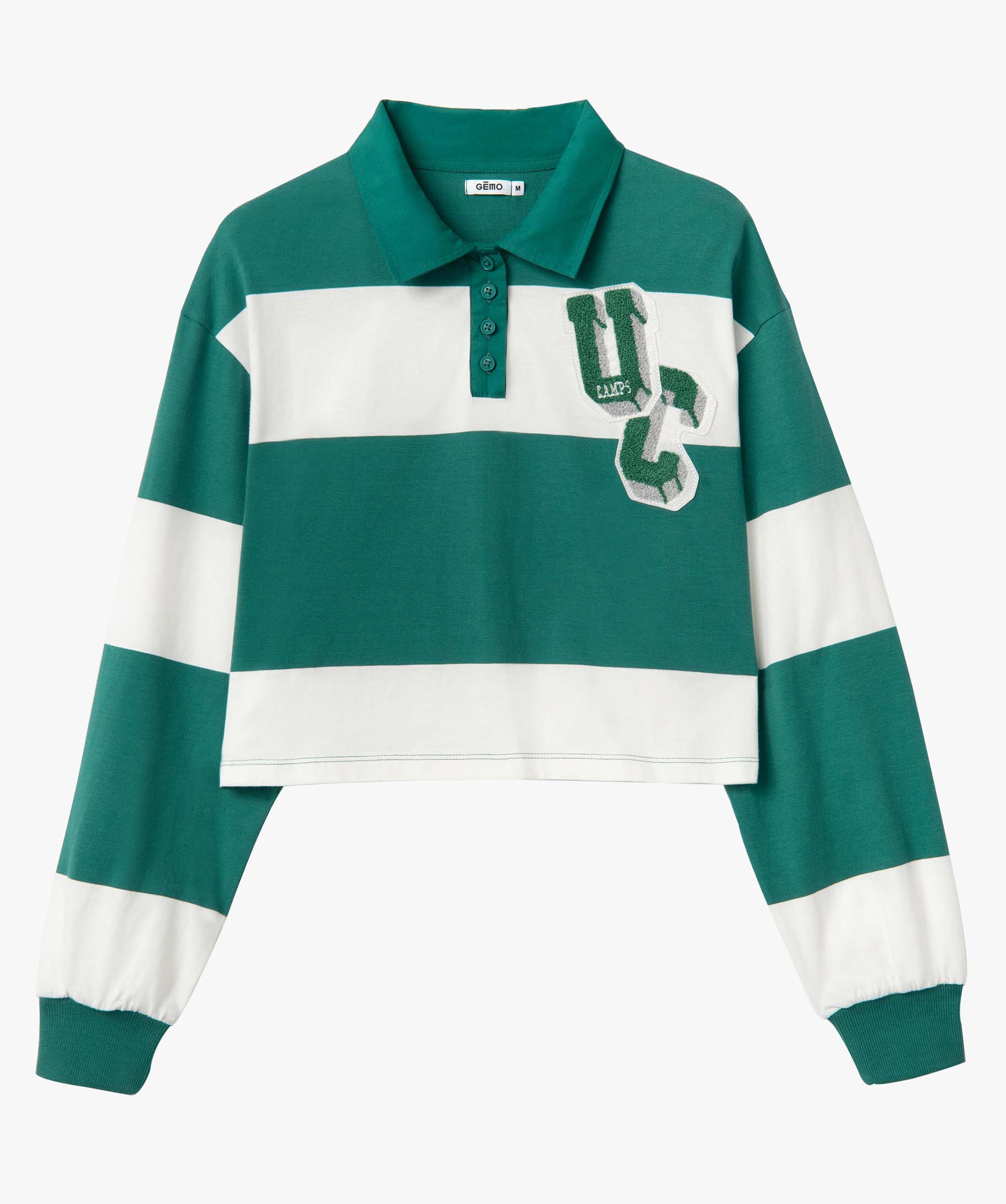 Tee-shirt femme à manches longues avec col polo - Camps United vert | GEMO