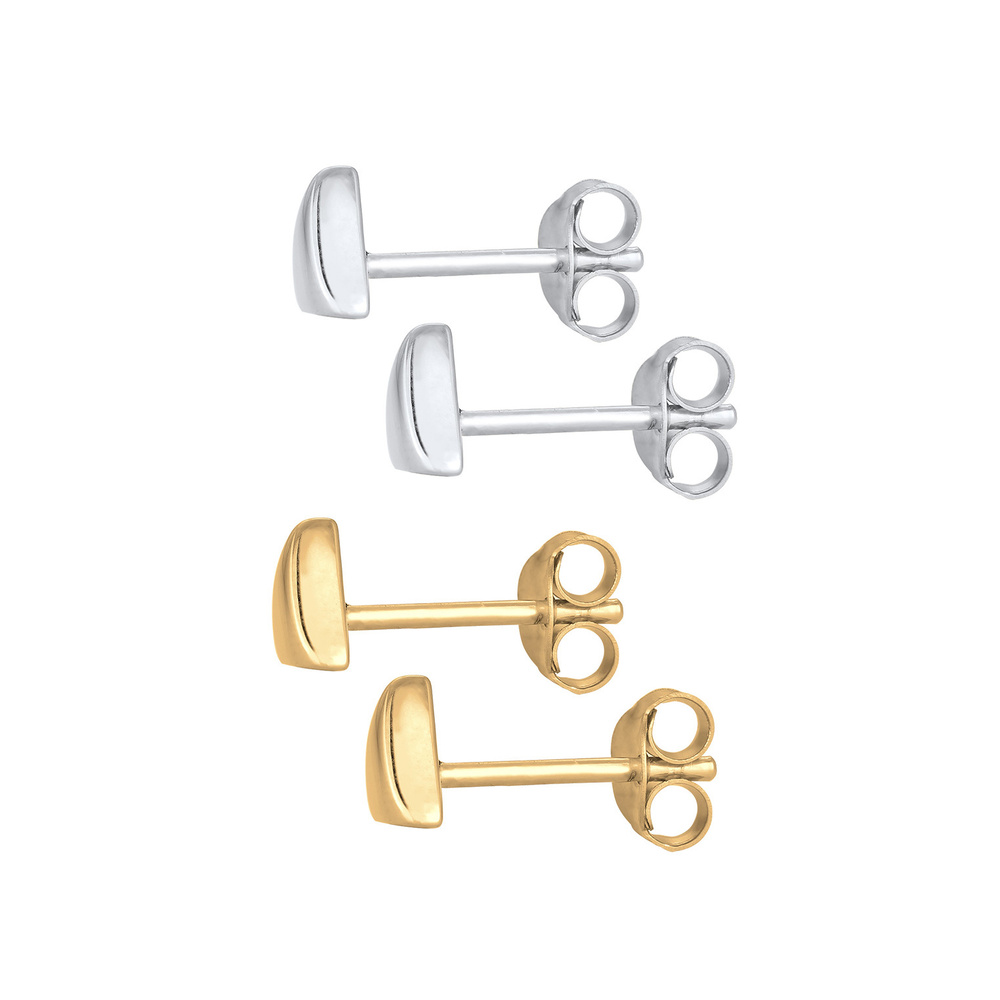 Elli Elli Boucles d'Oreilles Set Triangles Basic Minimal Bi-Couleur Clous d'Oreille Fe Boucles d'oreilles