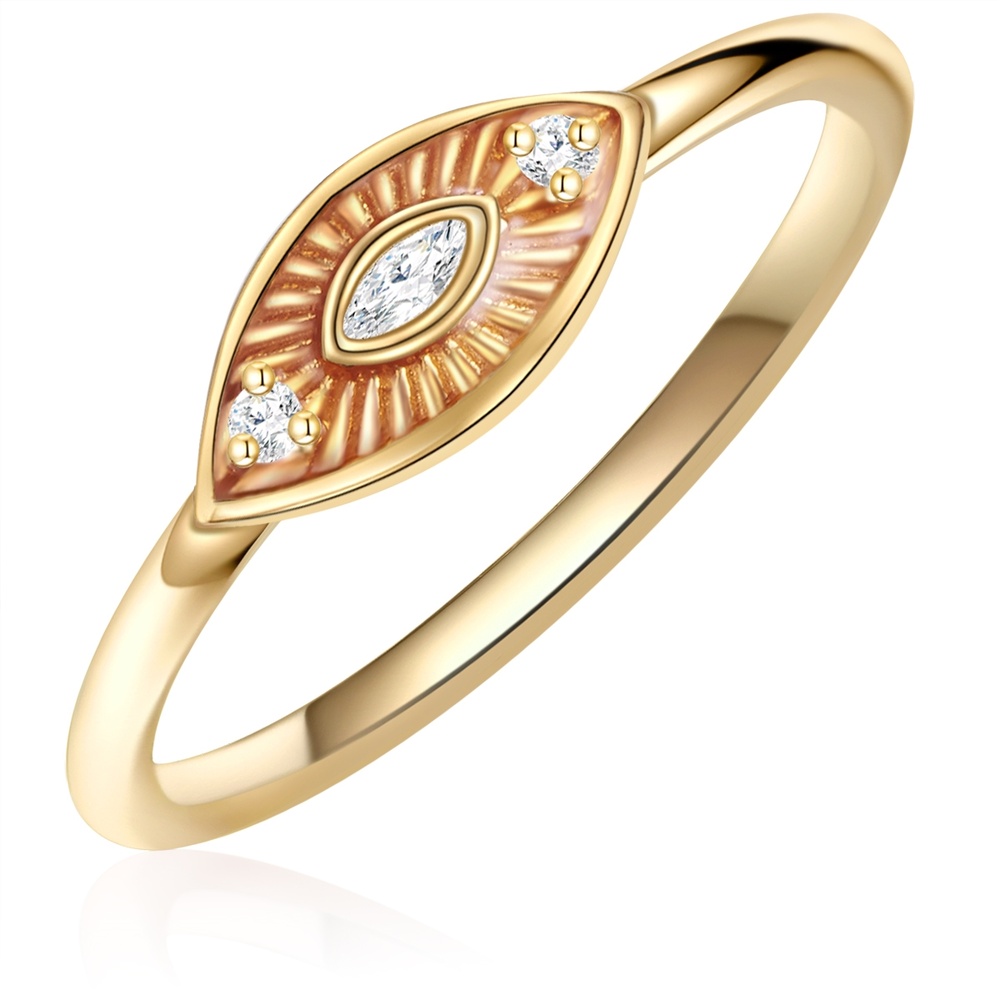 Glanzstücke München Bague en argent Argent sterling Oxyde de zirconium (CZ) en Or jaune Bague