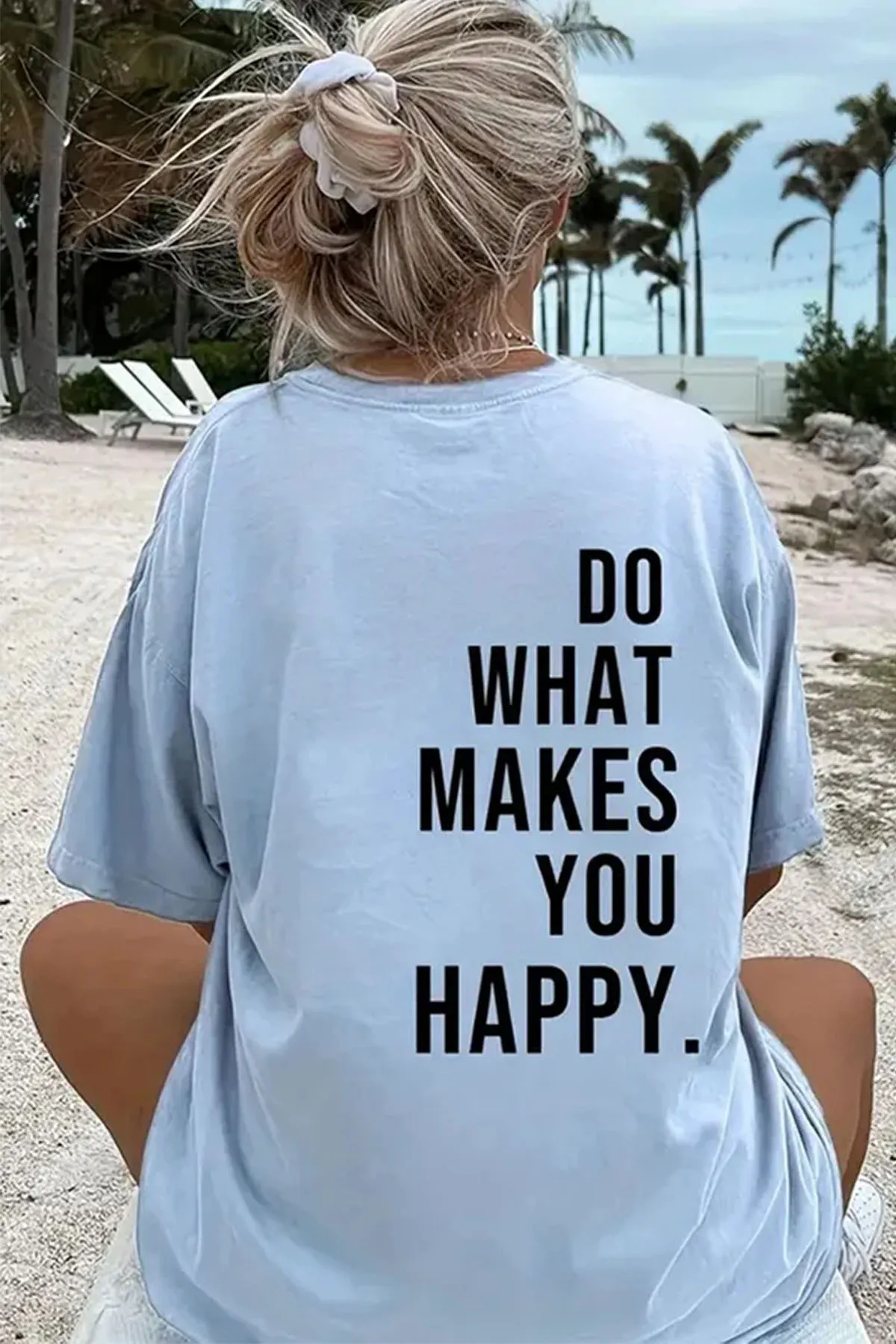uyguntarz  Unisex-Übergröße-T-Shirt „Do What“ mit Aufdruck auf der Rückseite