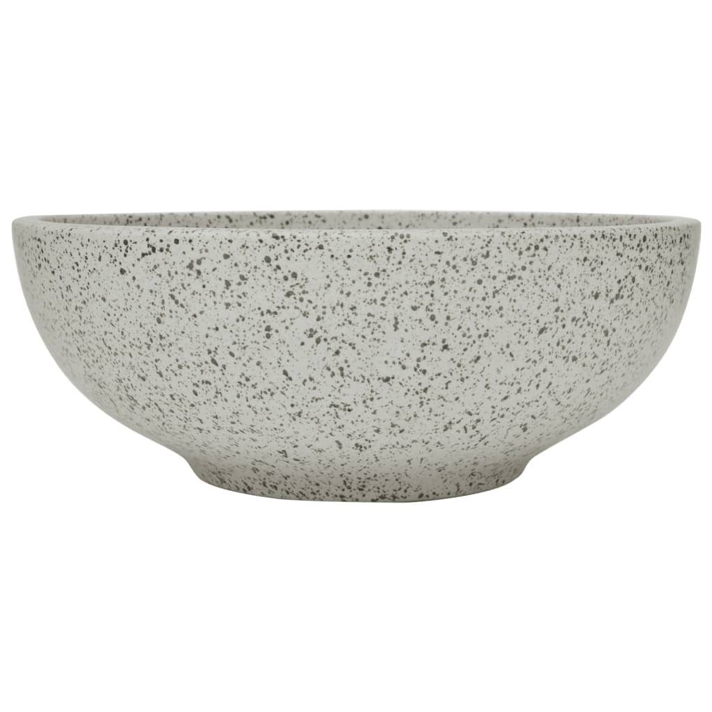 vidaXL Waschbecken Aufsatzwaschbecken Grau Rund Ø41x14 cm Keramik