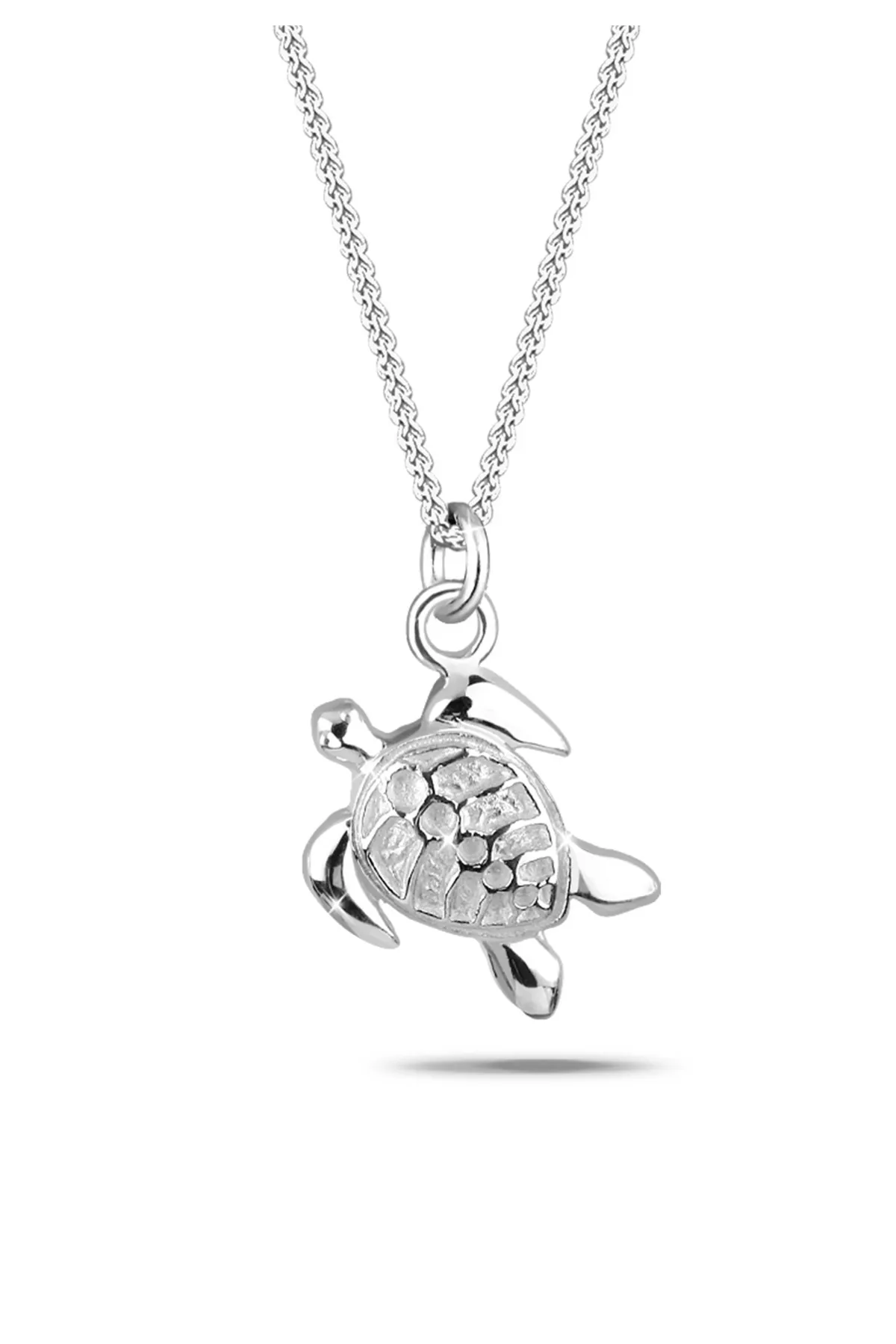 ELLI  Halskette Panzerkette Schildkröte Anhänger Sonne 925 Silber