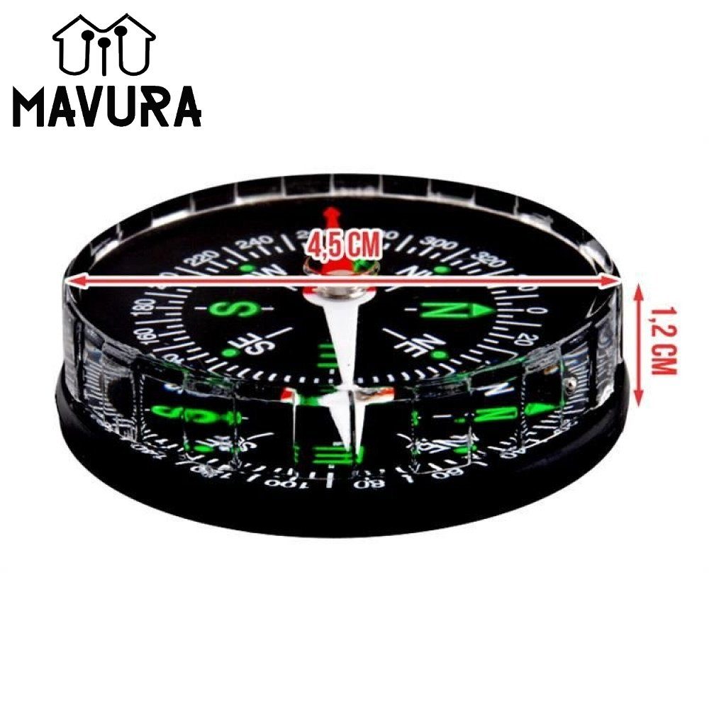 MAVURA Kompass Taschenkompass Mini Outdoor Compass Marschkompass Wandern Auto Fahrrad tragbar Universal Jäger Pfadfinder Kompass