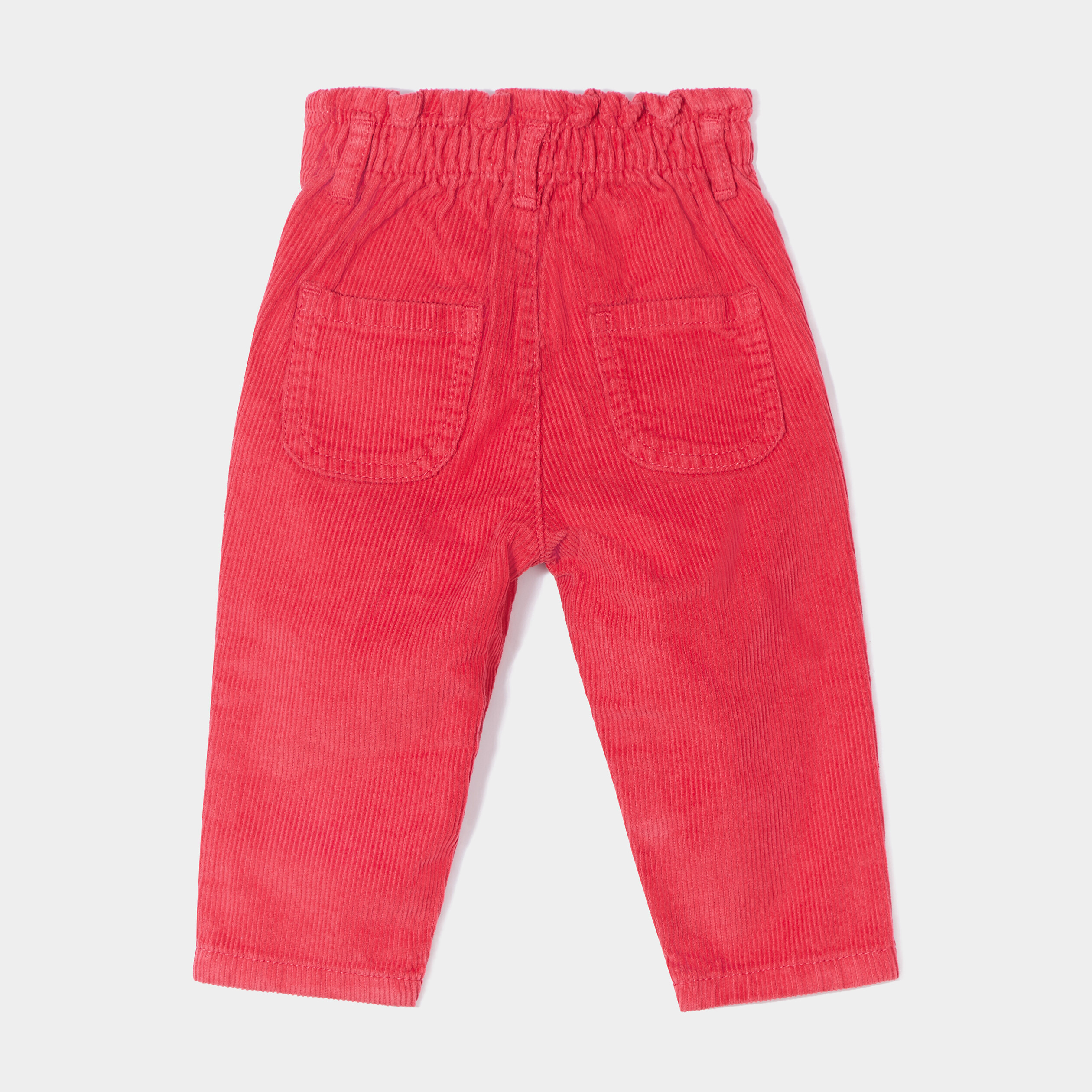 Pantalon slouchy velours côtelé Creeks rouge foncé bébé fille | La Halle