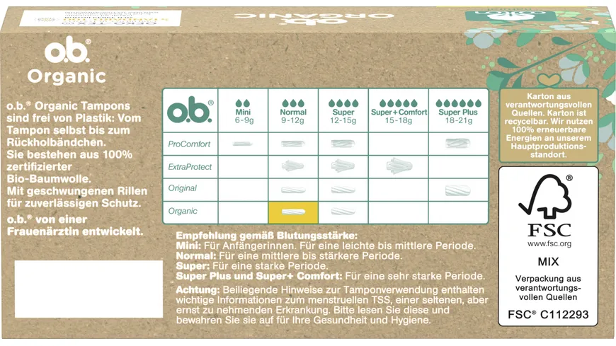 o.b. Organic Tampons Normal