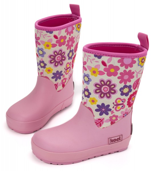 Koel ~ Gummistiefel Neopren ~ Blumen Pink