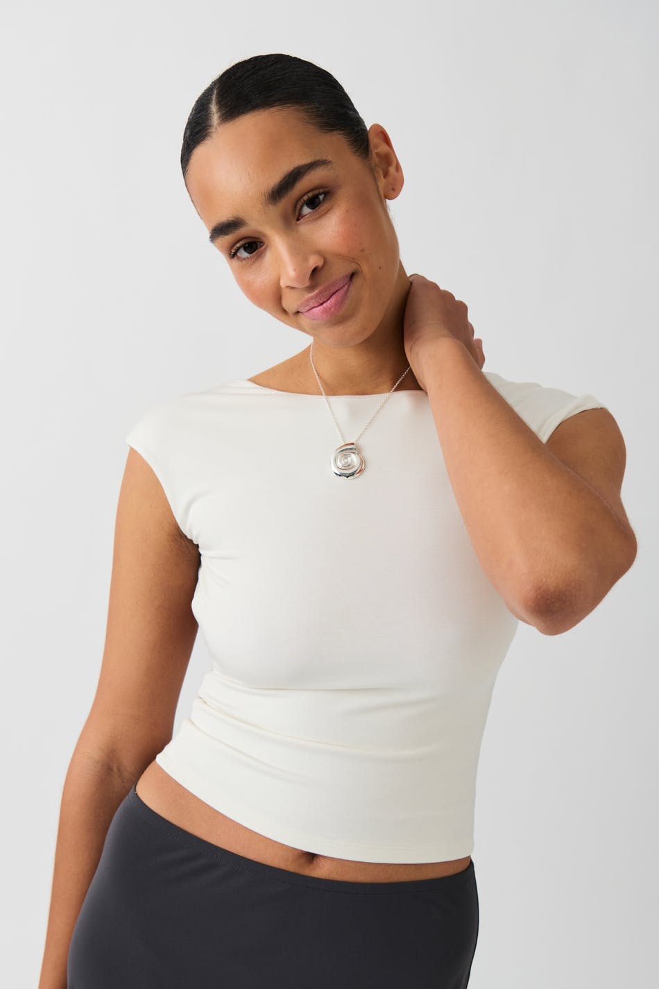 Soft touch open back top