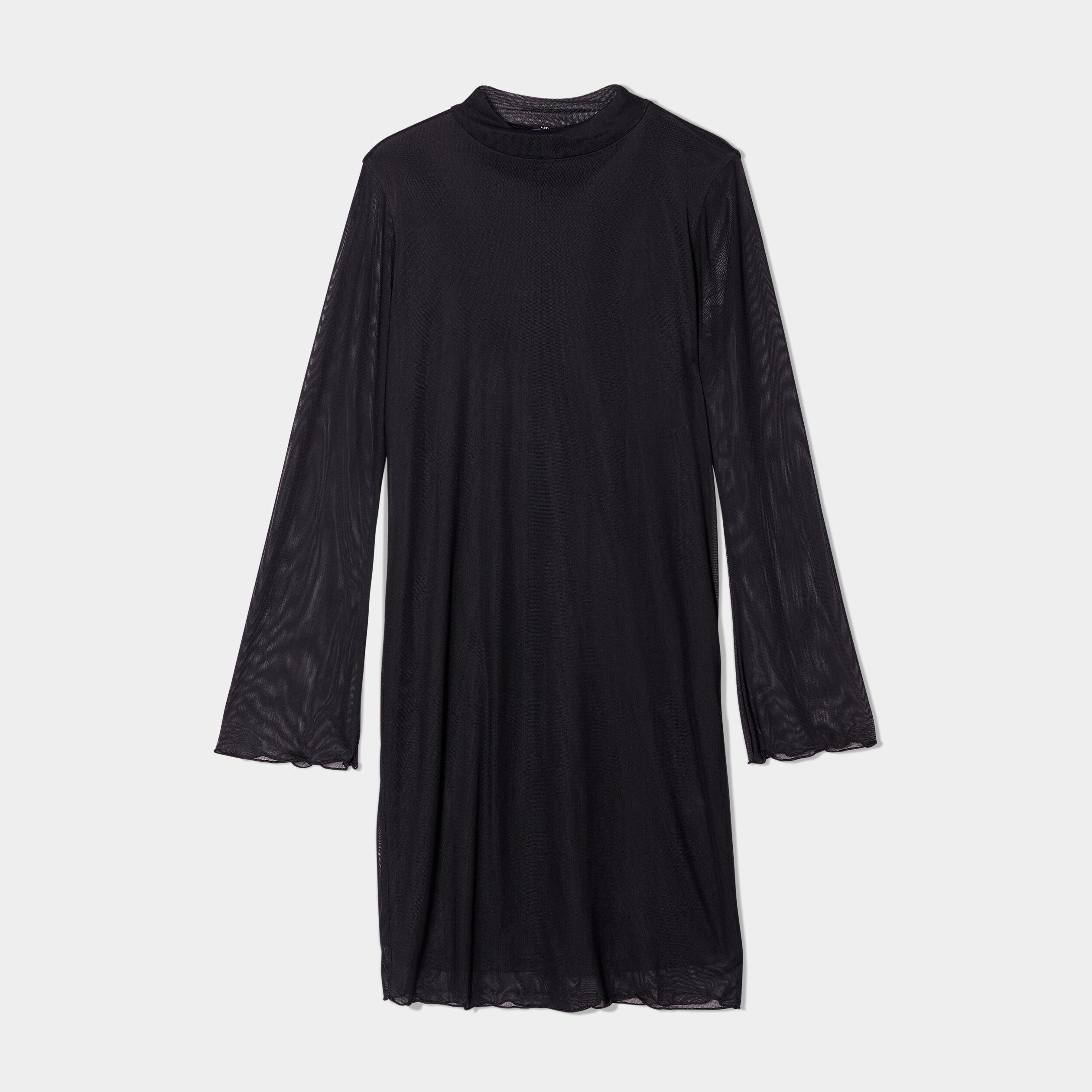 Robe mesh courte moulante col montant noir femme | La Halle